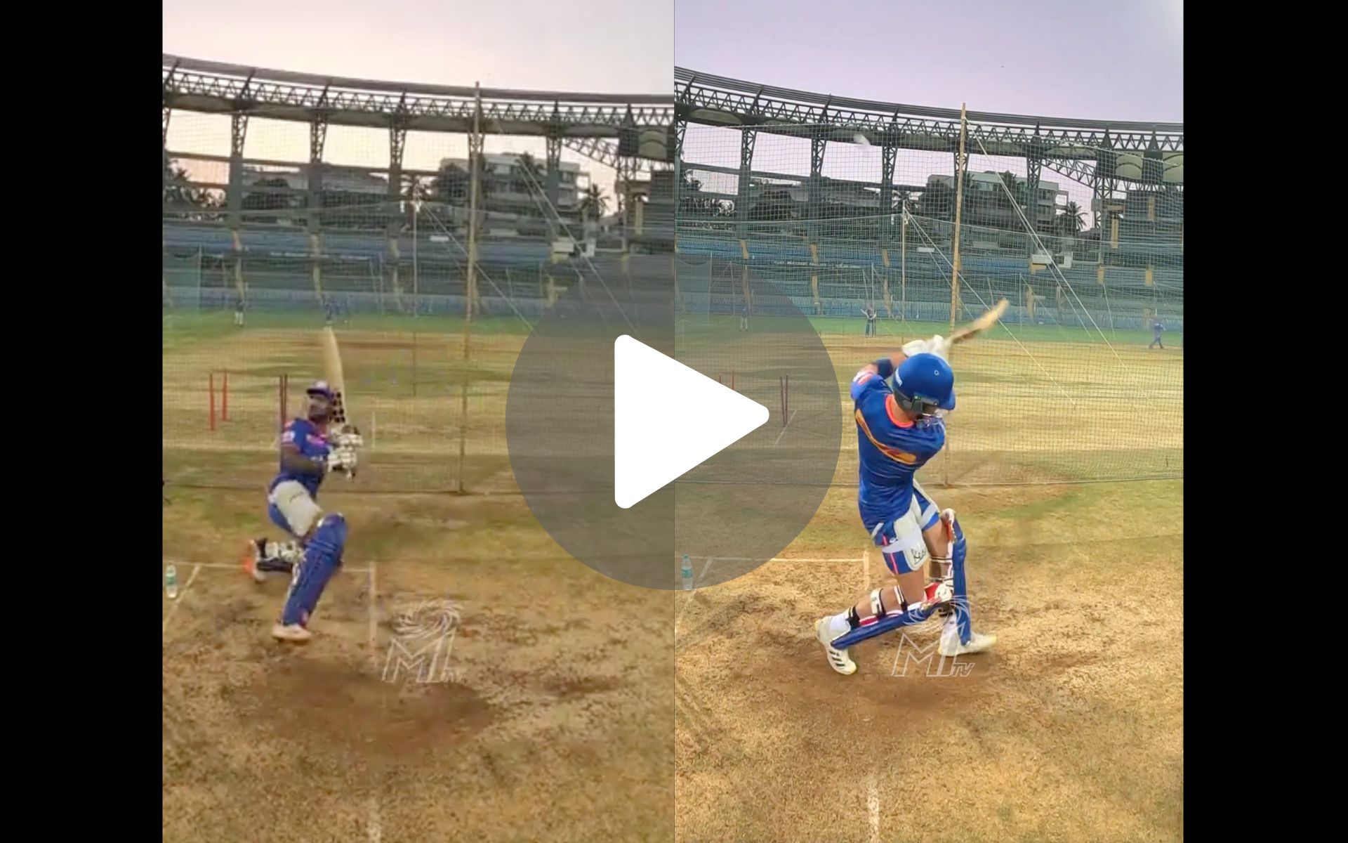 [Watch] MI Stars Tilak Varma, Dewald Brevis Execute Outrageous Shots In Nets